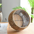 Wholesale price home decor round hand woven plastic rattan flower basket artificial flowers basket for flowers arrangement